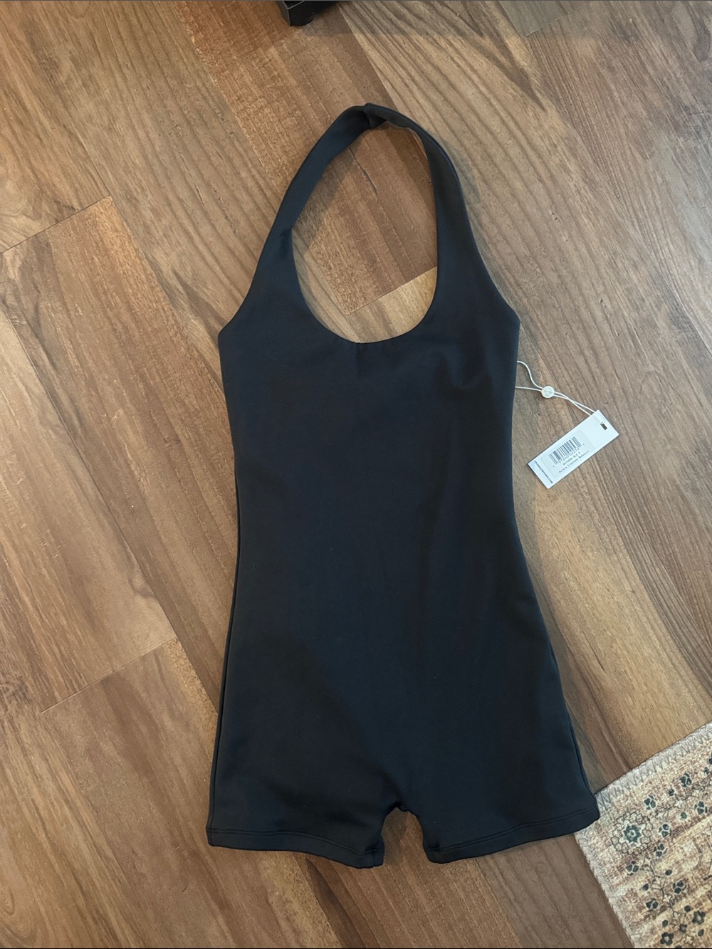 Frankie's Bikinis Black Halter One-Piece Romper